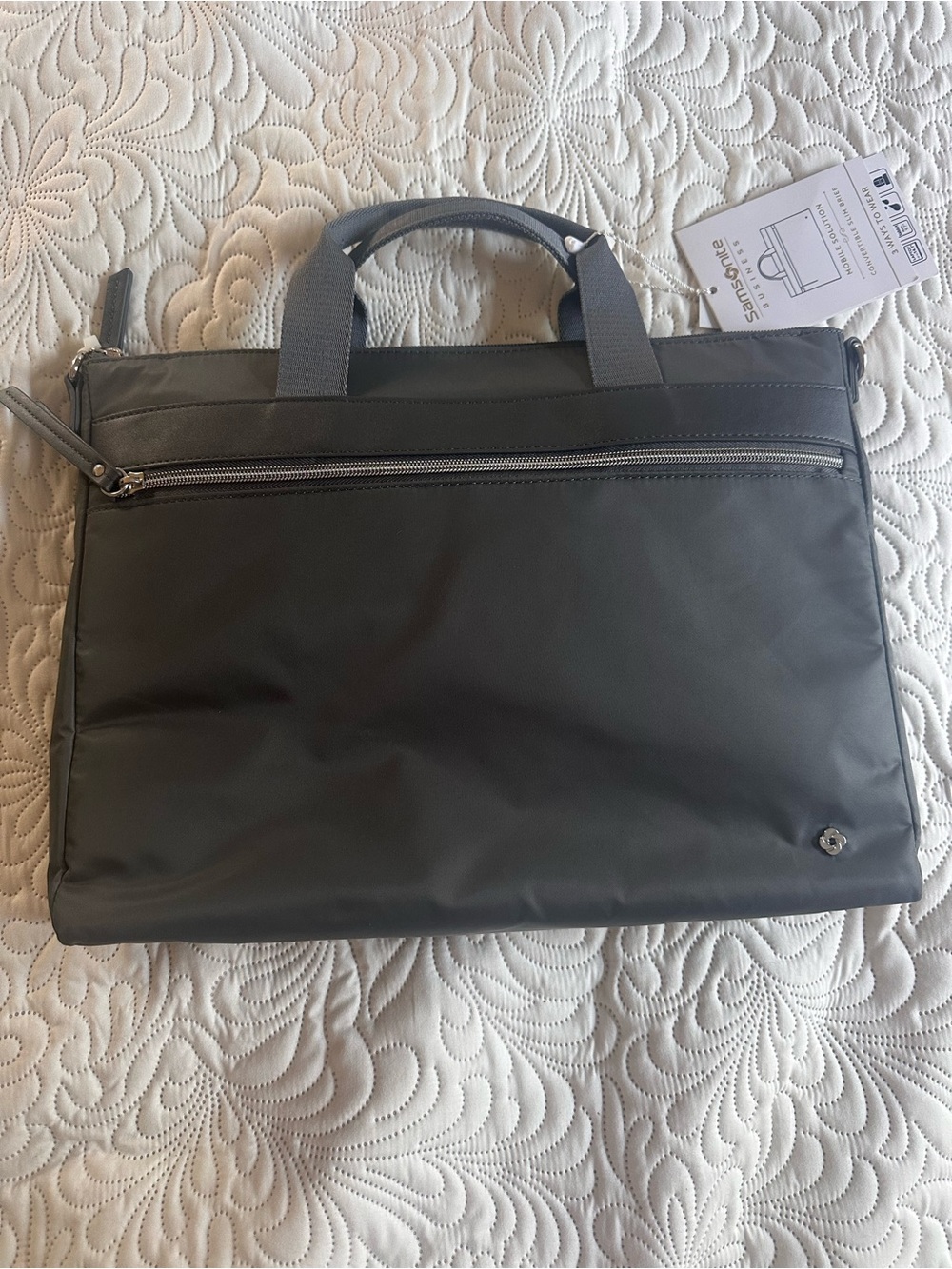 NWT Samsonite Mobile Solution Convertible Slim Brief Grey Laptop/Tablet Bag